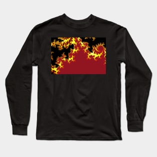 Mandelbrot Fractal 8 red black yellow Long Sleeve T-Shirt